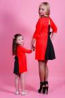 Детское платье "Бантик"  ДП 540/1 Family look (красный)